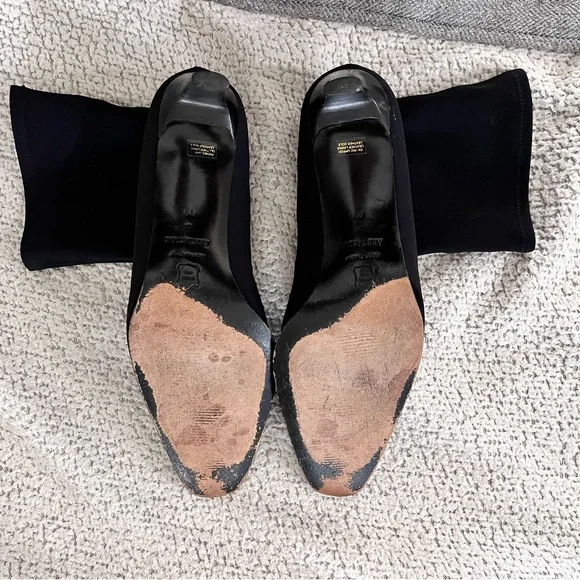 🌟🌟Black Heeled Ankle Boots with Pointed Toe and Slip-On Design - Picture 5 of 7